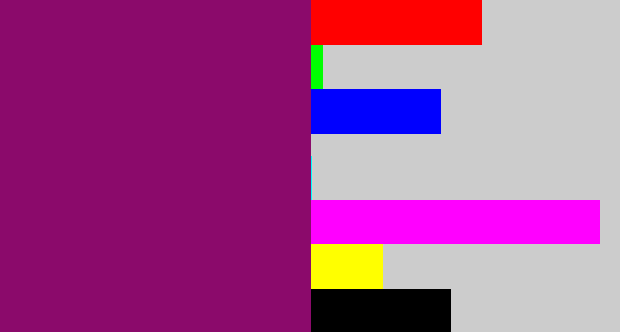 Hex color #8b0a6b - red violet