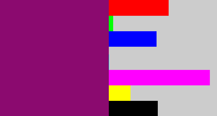 Hex color #8b0a6f - red violet