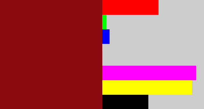Hex color #8b0b11 - crimson