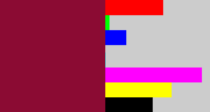 Hex color #8b0b33 - red wine