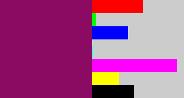 Hex color #8b0b63 - reddish purple