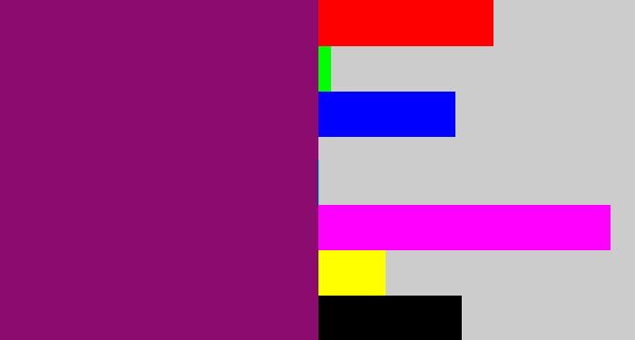Hex color #8b0b6e - red violet