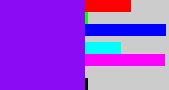 Hex color #8b0bf4 - violet