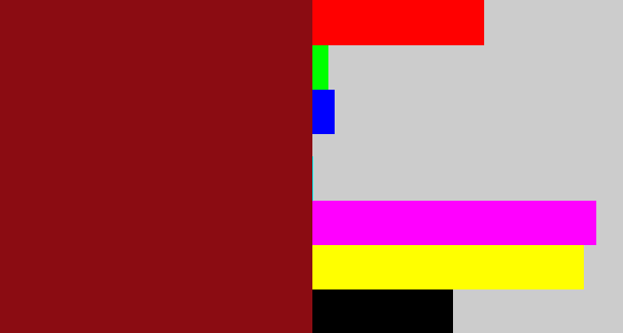 Hex color #8b0c12 - crimson