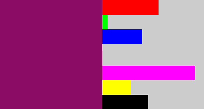 Hex color #8b0c64 - reddish purple