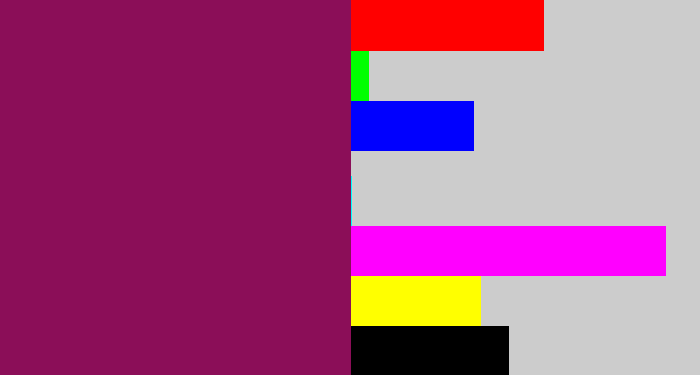 Hex color #8b0e58 - reddish purple