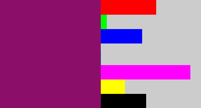 Hex color #8b0f69 - red violet