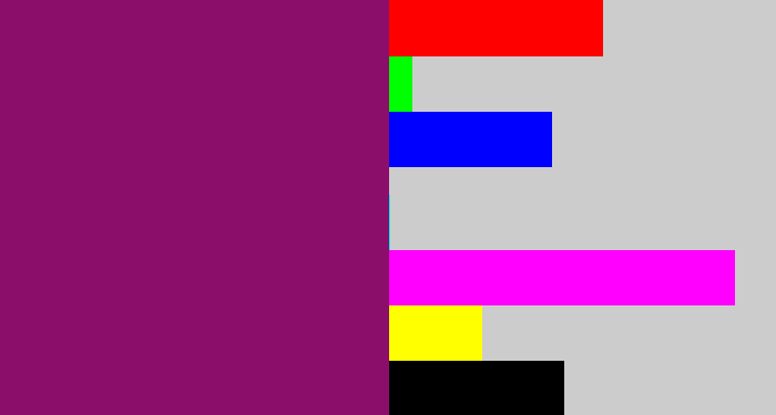 Hex color #8b0f6a - red violet