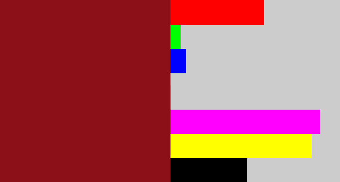 Hex color #8b1017 - crimson