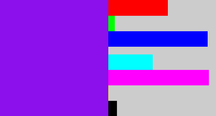 Hex color #8b10eb - violet
