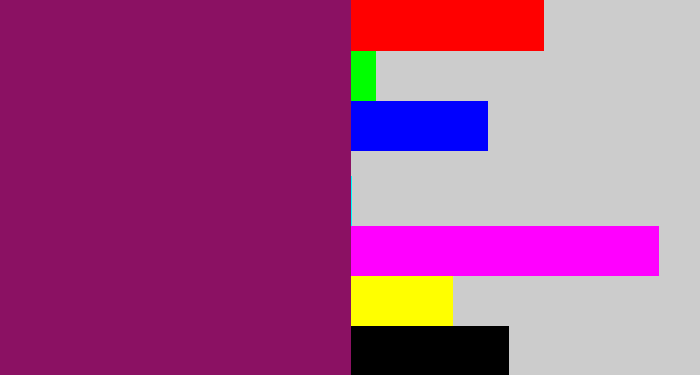 Hex color #8b1163 - reddish purple