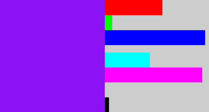 Hex color #8b12f4 - violet