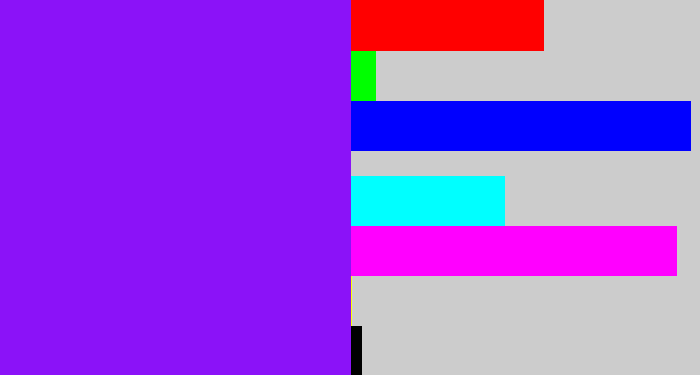 Hex color #8b12f8 - violet