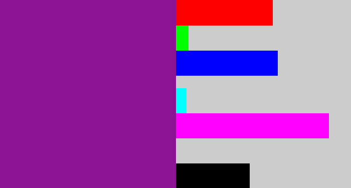Hex color #8b1394 - purple