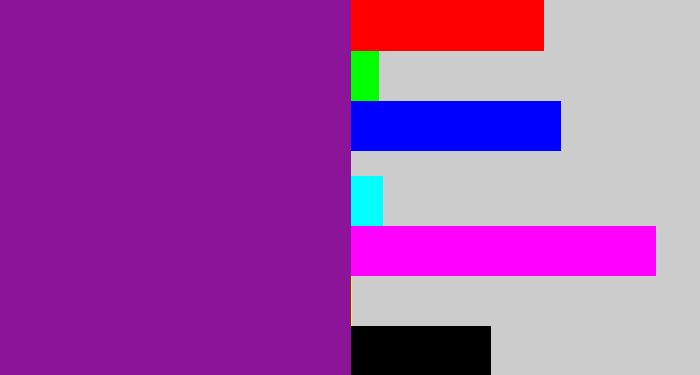 Hex color #8b1499 - purple