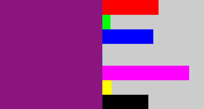 Hex color #8b157f - darkish purple