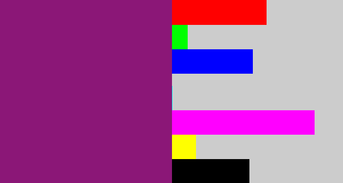 Hex color #8b1777 - darkish purple