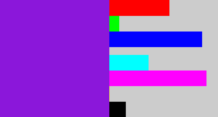 Hex color #8b17da - violet