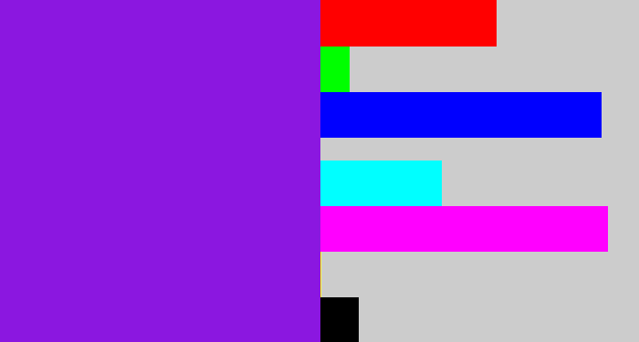 Hex color #8b17e0 - violet