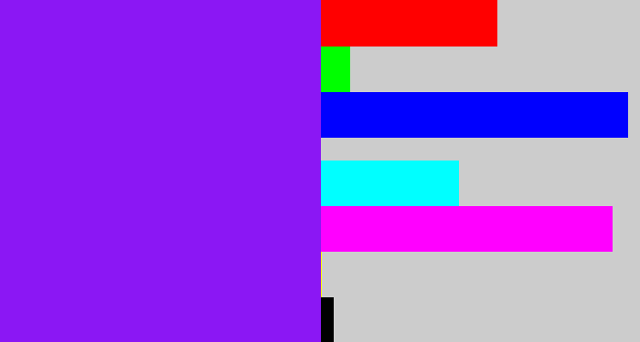 Hex color #8b17f4 - violet
