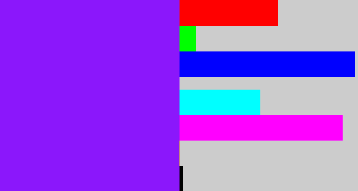 Hex color #8b17fb - violet