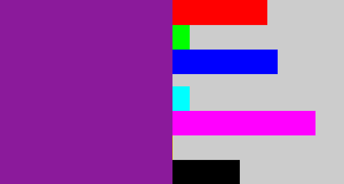 Hex color #8b1a9b - purple