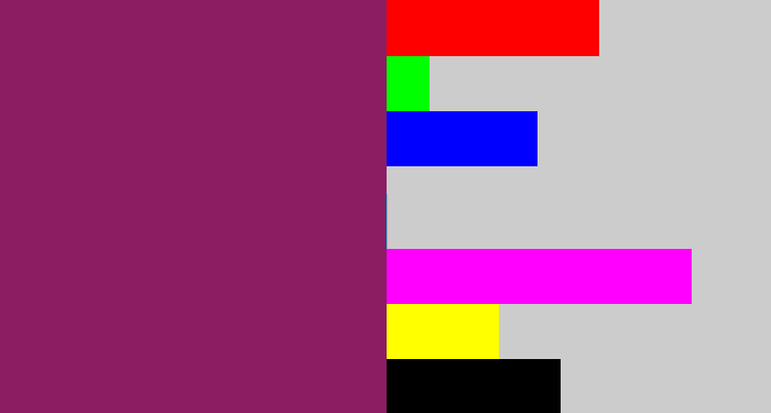 Hex color #8b1d63 - darkish purple