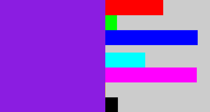 Hex color #8b1de1 - violet