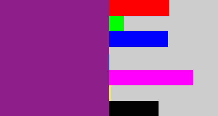 Hex color #8b2089 - warm purple