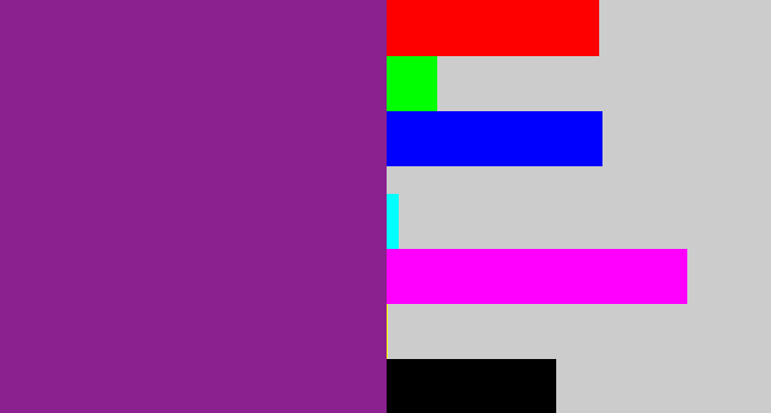 Hex color #8b208f - warm purple