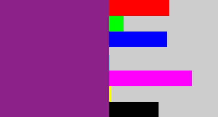 Hex color #8b2188 - warm purple