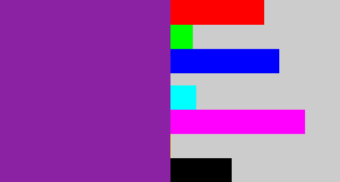 Hex color #8b22a4 - purple