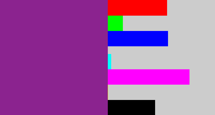 Hex color #8b238f - warm purple