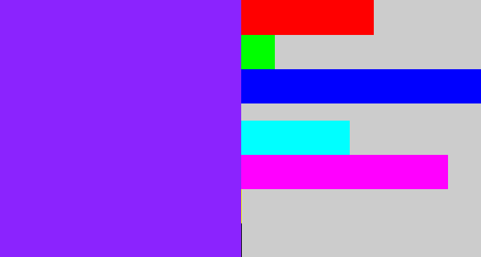 Hex color #8b23fe - electric purple