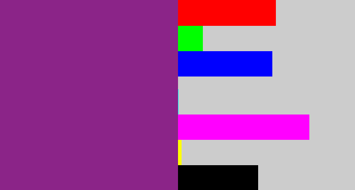 Hex color #8b2488 - warm purple