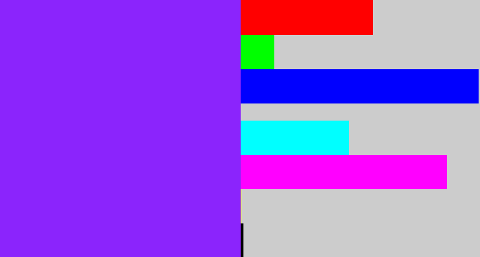 Hex color #8b24fc - electric purple