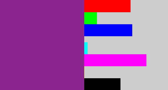 Hex color #8b2691 - warm purple