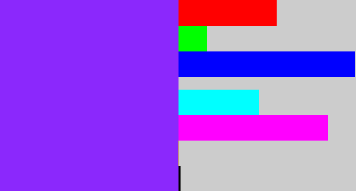 Hex color #8b28fc - electric purple