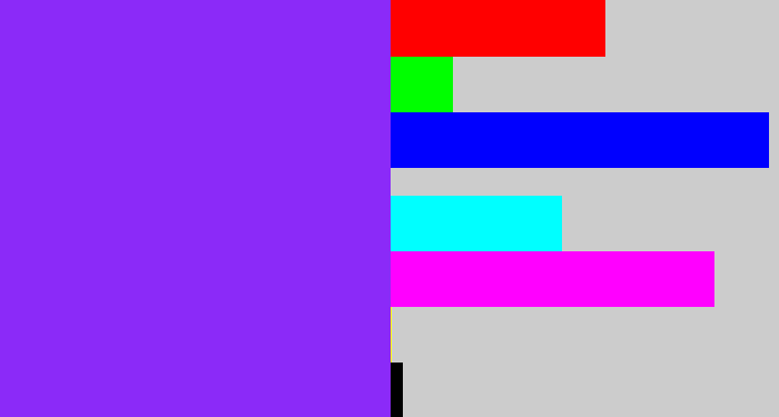 Hex color #8b2af8 - electric purple