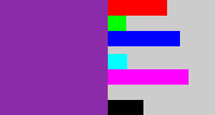 Hex color #8b2baa - purple