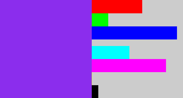 Hex color #8b2ded - bluish purple