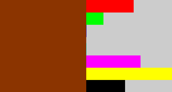 Hex color #8b3400 - rust brown