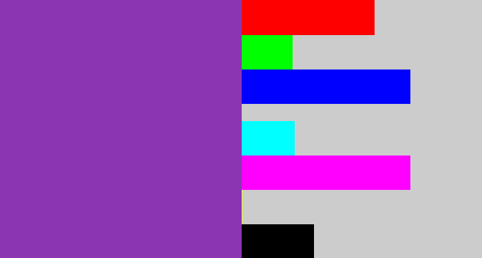 Hex color #8b35b2 - purply