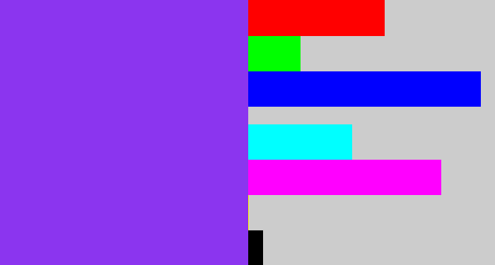 Hex color #8b35ef - bluish purple