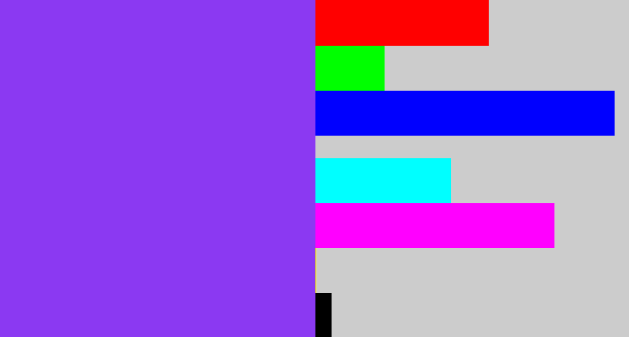 Hex color #8b39f2 - bluish purple