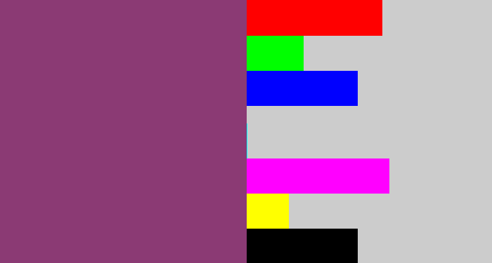 Hex color #8b3a74 - bruise