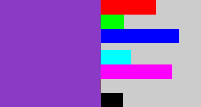 Hex color #8b3ac6 - purply