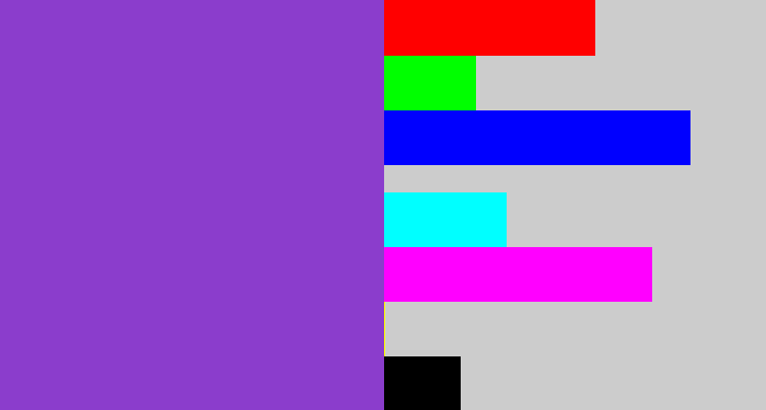 Hex color #8b3dcc - purply