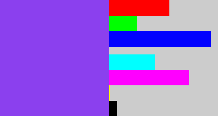 Hex color #8b40ee - purpley