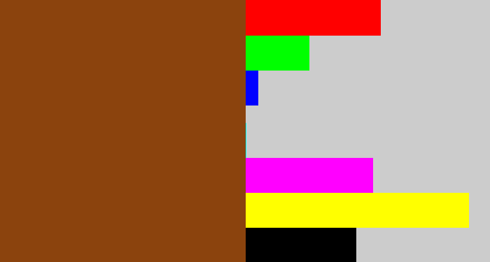 Hex color #8b430d - warm brown